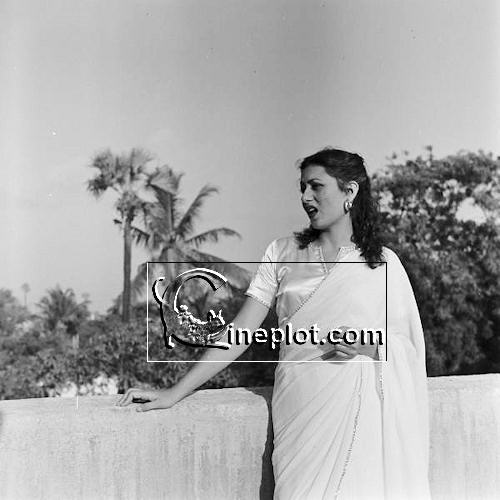 Madhubala standing outside